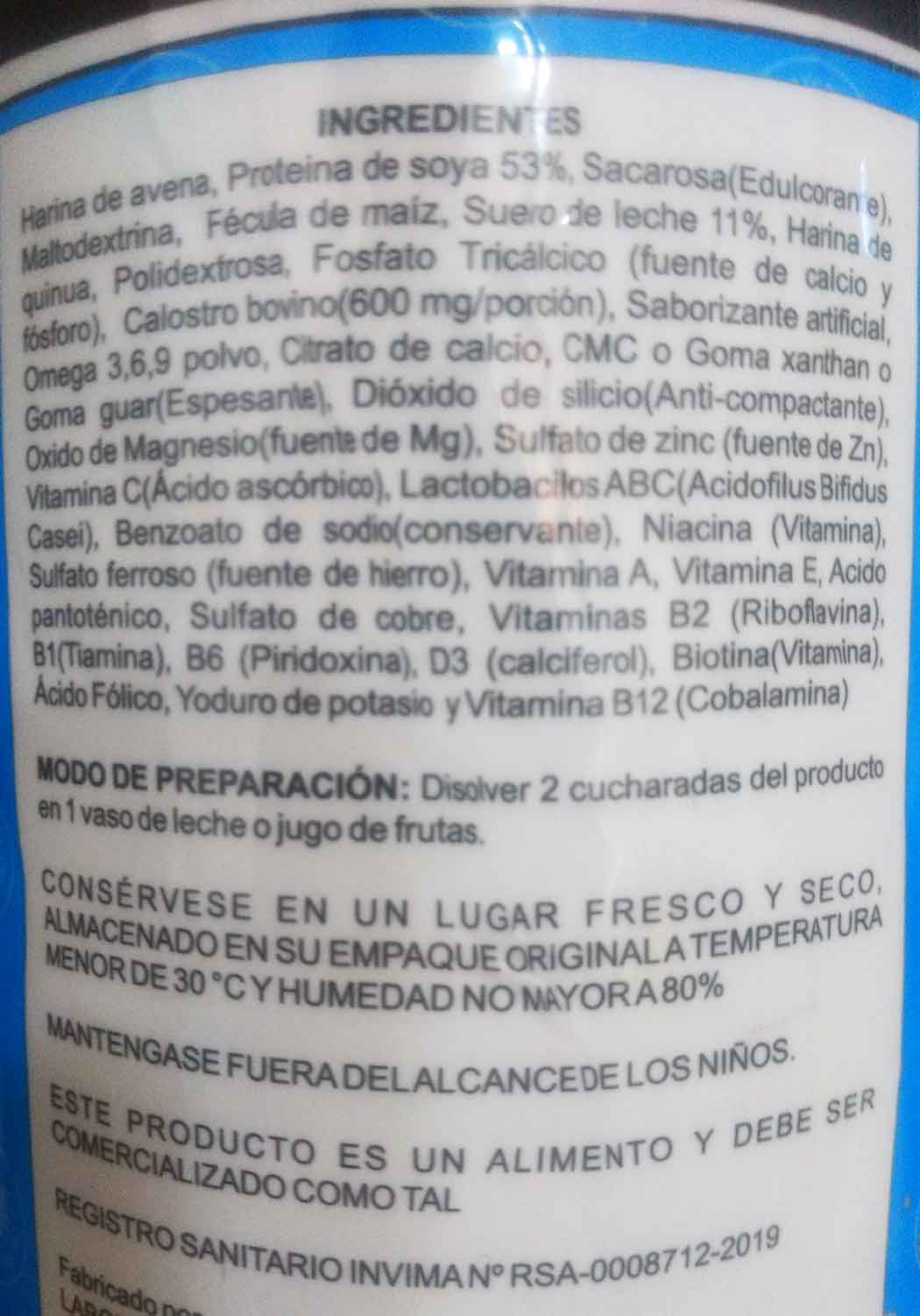 Calostro Bovino Omega Vitaminas Minerales 600 G - Luna Nueva Tienda  Naturista